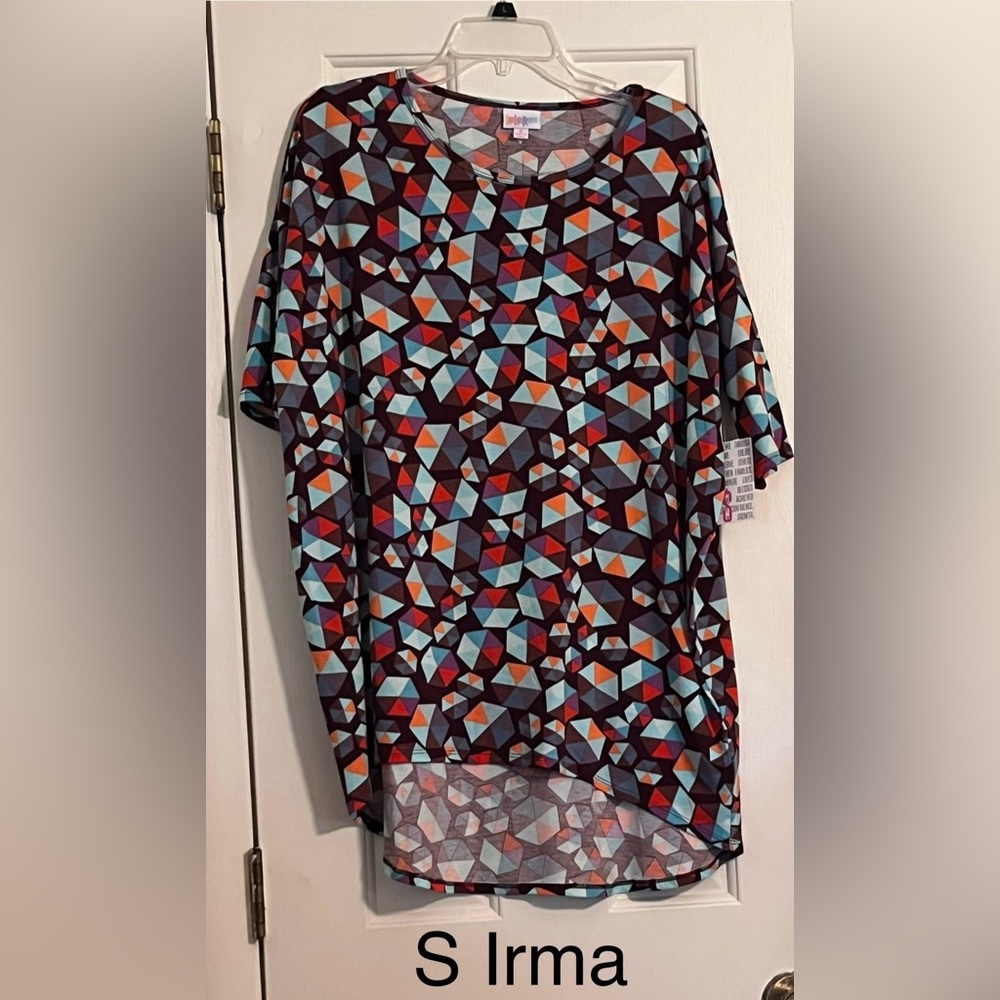 LuLaRoe Colorful Geometric Short Sleeve Top